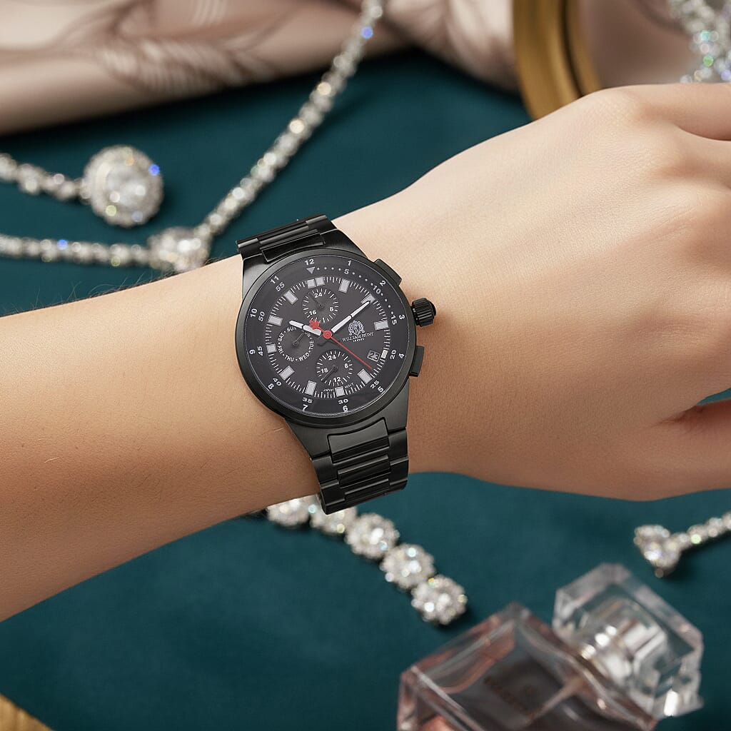 WILLIAM HUNT Limited Edition 5ATM Water Resistant Watch With Presentation Box - Black